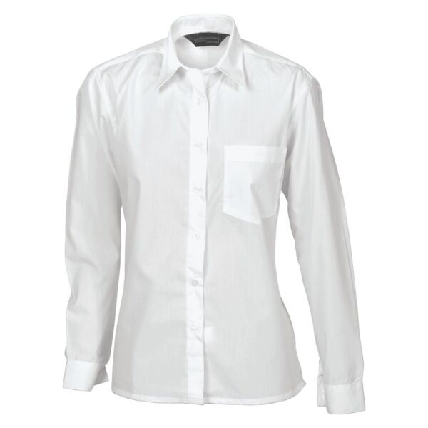 Womens Polyester Cotton Poplin Shirt Long Sleeve Thumbnail